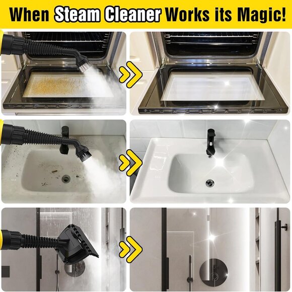 Handheld High Temp Steam Cleaner Portable for Home Grease Grime 10pc Kit - Picture 5 of 9